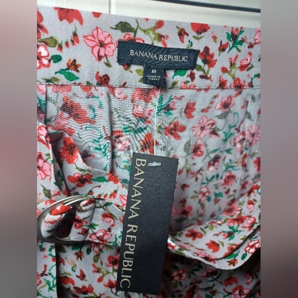 Banana Republic Red and Pink Smocked Pencil Maxi Skirt - Picture 4 of 10